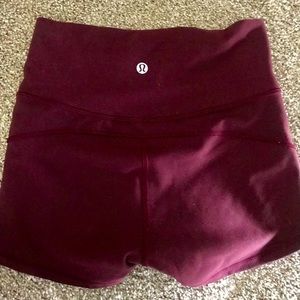 Lululemon Maroon Spandex Short Size 4